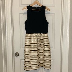 J. Crew Metallic Striped Fit & Flare Dress